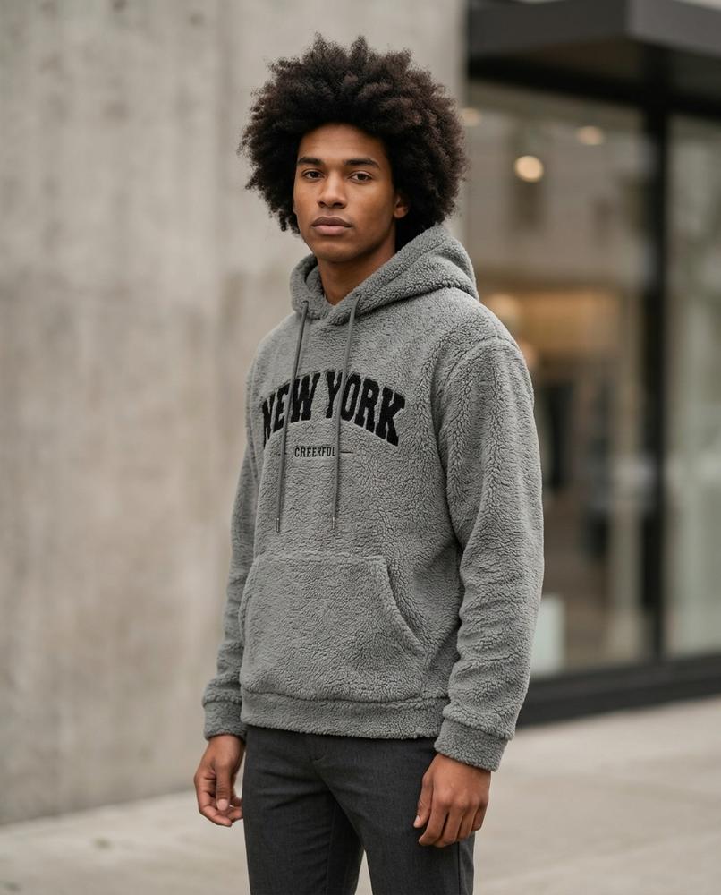 Wants and Fits - Lasin | Textured Pullover Hoodie Men