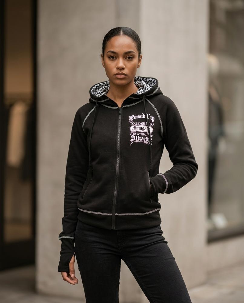 Wants and Fits - Datir | Zip-Up Slim-Fit Hoodie Women